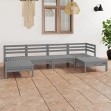 VidaXL Set mobilier de grădină, 6 piese, gri, lemn masiv de pin 3083336