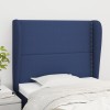 VidaXL Tăblie de pat cu aripioare, albastru, 93x23x118/128 cm, textil 3117804