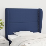 VidaXL Tăblie de pat cu aripioare, albastru, 93x23x118/128 cm, textil