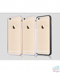 Bumper Usams Aluminium + TPU Pride Series Apple iPhone 6, 6S Argintiu foto