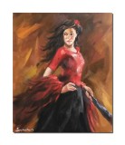 Tablou pictat manual, Flamenco dance, 60x50cm ulei pe panza, gata de expus pe perete