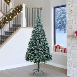 vidaXL Brad de Crăciun artificial Verde 240 cm PVC și Oțel și Plastic 3396289