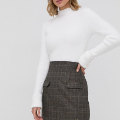 Morgan Pulover femei, culoarea alb, cu turtleneck