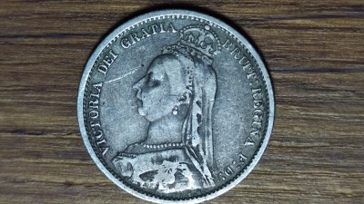 Anglia / Marea Britanie - moneda argint 925 - 6 pence sixpence 1889 - Victoria - stare buna ! foto