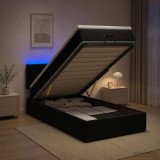 Cumpara ieftin Pat Ottoman cu Saltea si LED Negru 80 x 200 cm Catifea