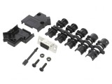 Conector D-Sub 9 pini mamă 45&deg; lipire cablu aurit