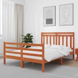 vidaXL Cadru de pat cu headboard 2 pcs Maroniu cerat 140 x 200 cm 3418141