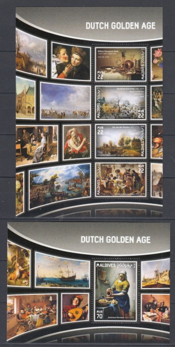 Maldives - Pictura - DUCH GOLDEN AGE - BL + KB. - MNH