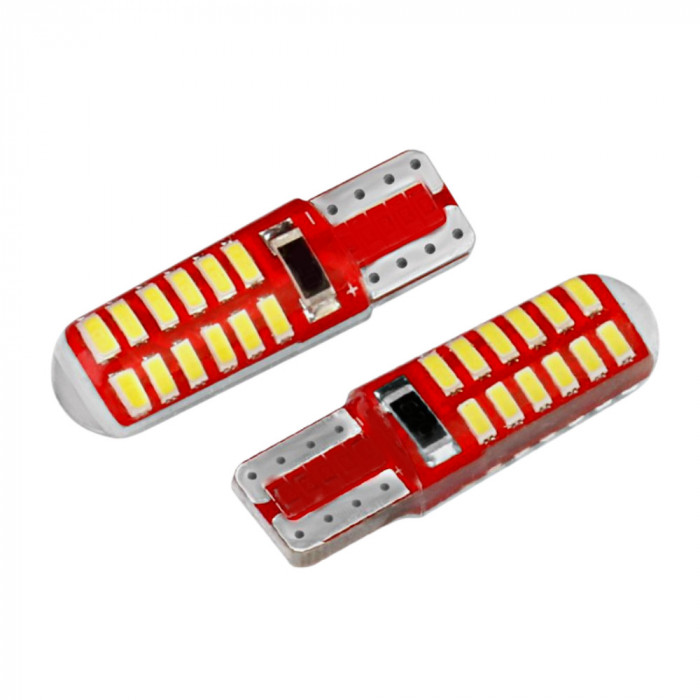 Set 2 becuri auto W5W T10, 24LED, canbus, 10W/set, 12V