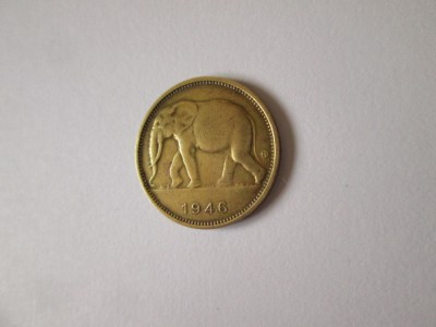 Congo Belgian 1 Franc 1946 in stare foarte buna foto