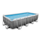 Piscina structura metalica, dreptunghiulara, cu filtru, pompa, scara, dozator, gri, 488x244x122 cm, Bestway Power Steel GartenVIP DiyLine