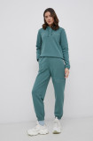 Adidas Originals pantaloni Trefoil Moments HE4751 femei, culoarea turcoaz, neted