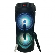 Boxa portabila KTS 20W, Bluetooth, AUX-in, Cititor USB, Card TF, Lumini LED DJ, Telecomanda, Microfon cu fir,