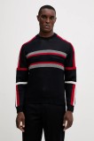 Armani Exchange pulover din amestec de l&acirc;nă culoarea bleumarin, XM001341 AF13776
