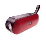 Boxa portabila radio cu lanterna, incarcare solar si electric : Culoare - rosu, Universala, Oem