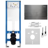 Set Cadru &Icirc;ngropat Slim 024N pentru WC cu Buton T Titan