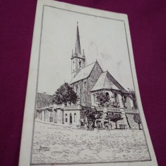CARTE POSTALA 1928 BISERICA REFORMATA DEJ NECIRCULATA