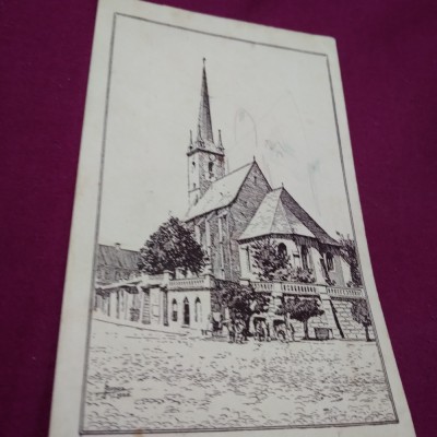 CARTE POSTALA 1928 BISERICA REFORMATA DEJ NECIRCULATA foto