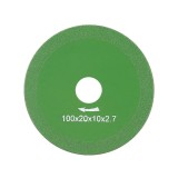 Disc diamantat pentru polizor unghiular, 100 x 20 x 10 mm, Marmura / Sticla / Tigla, Verde