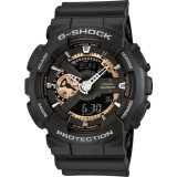 Cumpara ieftin Ceas Sport Casio G-SHOCK GA-110 Rose Black-NOU 2024 ! NEGRU MAT CRONOGRAF ACTIV, Analog &amp; digital, Alarma