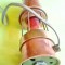 F808-Lampa miner electrica veche in cupru masiv cu benzi din alama.
