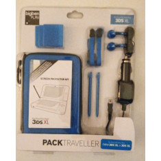 2 x stylus + 2 x strap + casti + incarcator auto + carcase protectie - Nintendo 3DS XL - New 3DS XL - Albastru