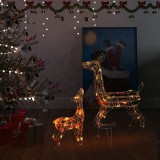 vidaXL Decorațiune de Crăciun familie reni 160 LED-uri colorat acril