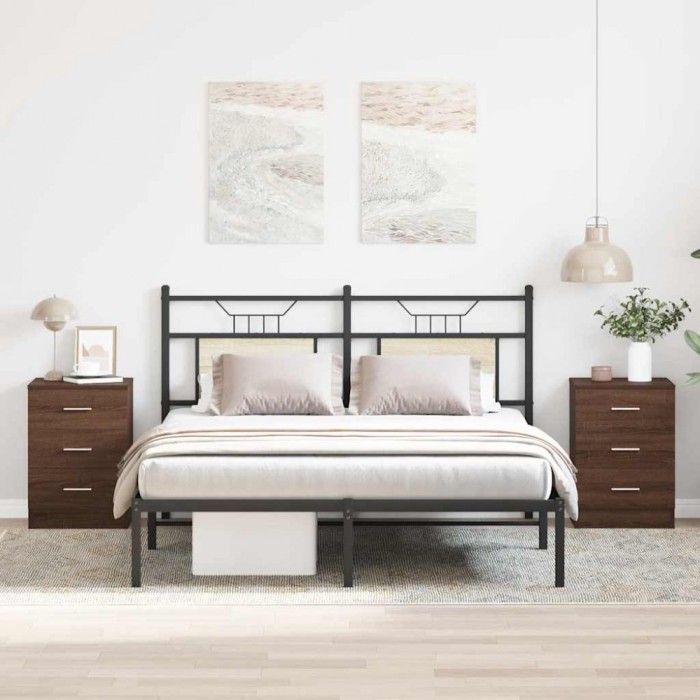 vidaXL Noptiere, 2 buc., stejar maro, 38x35x56 cm, lemn prelucrat 815326