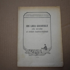 Ion Luca Caragiale critic necrutator al oranduirii burghezo-mosieresti (1961)
