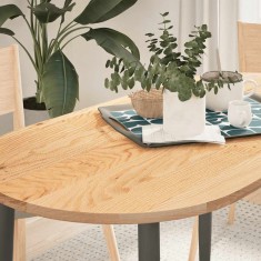 vidaXL Blat de masă 120x60x2 cm lemn masiv de stejar oval 4009063
