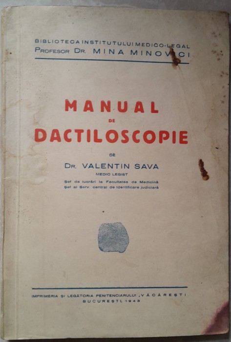 Dr Valentin Sava Manual de dactiloscopie