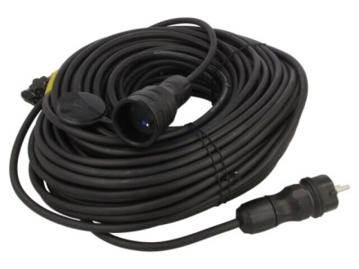 Prelungitor alimentare KEL 3x1,5mm2 50m 16A, 1 priză, negru foto