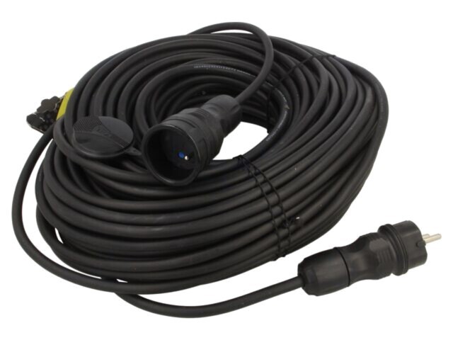Prelungitor alimentare KEL 3x1,5mm2 50m 16A, 1 priză, negru