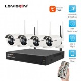 Sistem supraveghere CCTV 4 camere cu senzor de miscare WIFI, 2.4G, HD Ls Vision