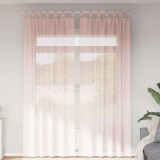 VidaXL Perdele voal cu bucle 2 buc Roz deschis 140x260 cm
