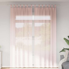 vidaXL Perdele voal cu bucle 2 buc Roz deschis 140x260 cm 4102280