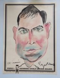 Caricatură Originală Ștefan Popa Popa&rsquo;s, semnată și datată, 40x30 cm &ndash; piesă de colecție