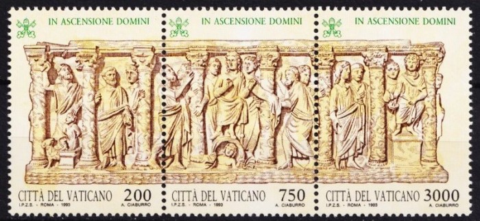 Vatican 1993 - Inaltarea Domnului, triptic neuzat