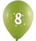 Baloane Latex 10 Bucati Cifra 8 Imprimata 30 Cm Culori Mixte Globos Festival