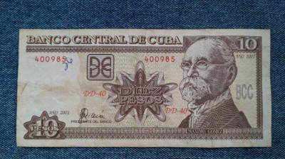 10 Pesos 2001 Cuba foto