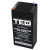 Acumulator AGM VRLA 4V 4,6A dimensiuni 47mm x 47mm x h 100mm F1 TED Battery Expert Holland TED002853 (30) SafetyGuard Surveillance