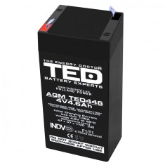 Acumulator AGM VRLA 4V 4,6A dimensiuni 47mm x 47mm x h 100mm F1 TED Battery Expert Holland TED002853 (30) SafetyGuard Surveillance foto