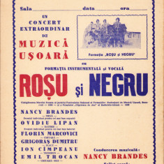 HST A467 Afiș Pitești concert formația Roșu și Negru România comunistă