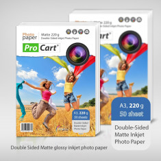 Hartie foto a3 matte inkjet, printabila fata-verso, 220 g, 50 coli MultiMark GlobalProd