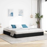 Cumpara ieftin Cadru de pat otoman cu depozitare Negru 200 x 200 cm tesatura