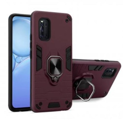 Husa telefon Plastic iPhone 12 Mini 5.4 antishock Rugged Sergeant Armor Ring wine foto