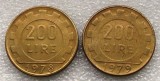 P3. Italia lot set 2 x 200 lire 1978 1979 **