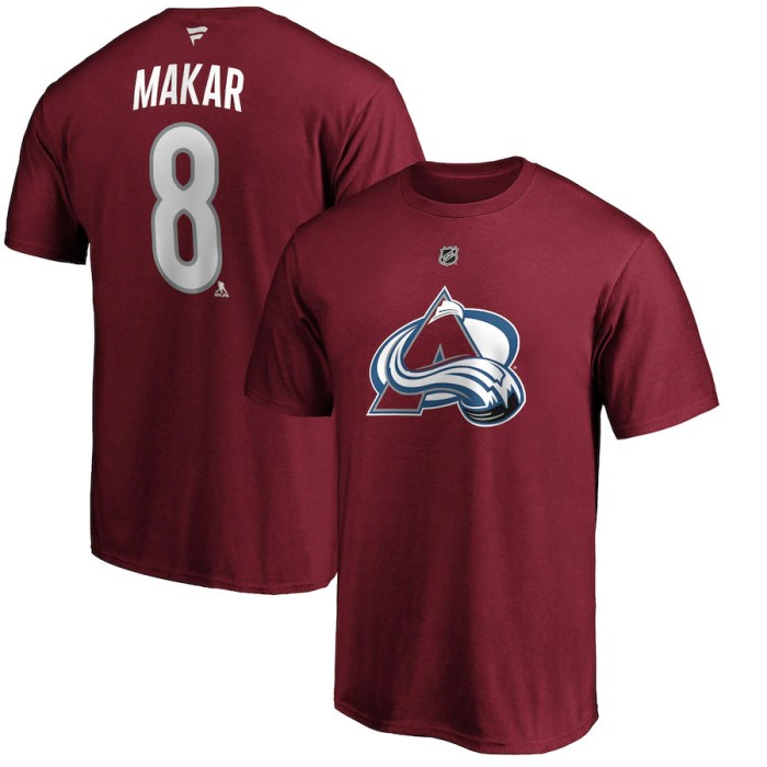 Colorado Avalanche tricou de bărbați Cale Makar #8 Name &amp;amp; Number T-Shirt - Burgundy - L