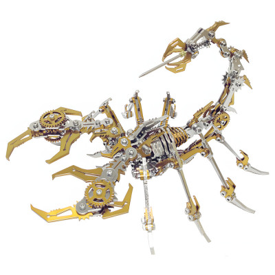 Puzzle mecanic 3D, HAWIRE DJD-009, Model scorpion DYI, Metalic, 420 piese, 18X17X11cm, Bronz foto