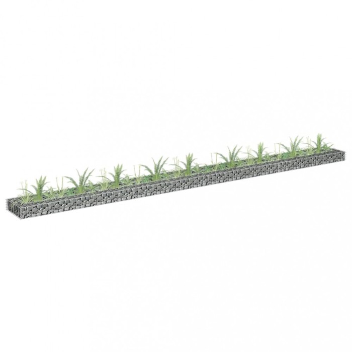Gossi strat inaltat gabion, 360x30x10 cm, otel galvanizat